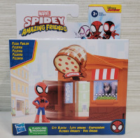 New - Marvel Spider-Man and his Amazing Friends Pizza Parlor City Blocks Set w/Spider-Man Figure