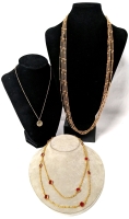 3 Vintage to Modern Gold Tone Necklaces | 17" - 33" Long