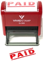 New VividStamp Large Red "PAID" Self-Inking Rubber Stamp | Stamped Area 1.75" x 0.75" l