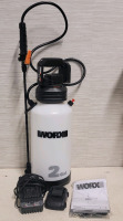 Worx 20V Power Share 2-Gallon Cordless Yard Sprayer w/Battery & Charger , Model # WG829 .