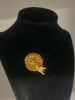 Wire Wrapped Vintage Bird Nest Brooch Faux Pearls Faux Pearl Earrings Pierced - 4