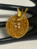 Wire Wrapped Vintage Bird Nest Brooch Faux Pearls Faux Pearl Earrings Pierced - 5