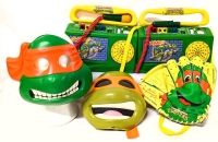 Vintage to Modern Teenage Mutant Ninja Turtles | 1988 Mirage Halloween Mask, 1990 Remco Leather Baseball Glove, 2 Newbright Cassette Player / Recorders & 2013 Halloween Mask