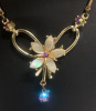 Vintage Red Siam Rhinestone Mother of Pearl Necklace