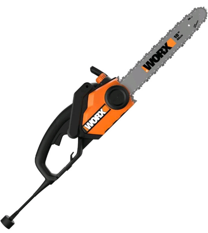 New | Worx 15 Amp 18" Corded Electric Chainsaw With Auto Tension | Chain Break | Model # WG304.2 * Retails For $179 * Tested & Working