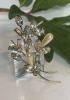 Vintage Amazing Baguette Navette Chaton Faux Pearl Brooch Spray - 5