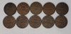 1920 - 1936 Canadian King George V Penny Lot . Ten (10) Coins