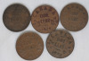 1920 - 1936 Canadian King George V Penny Lot . Ten (10) Coins - 2