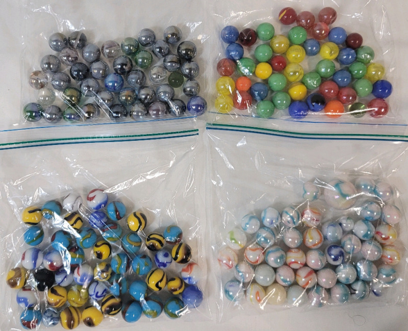 Various Colourful Marbles various Colors , sizes & styles . 140+ Marbles