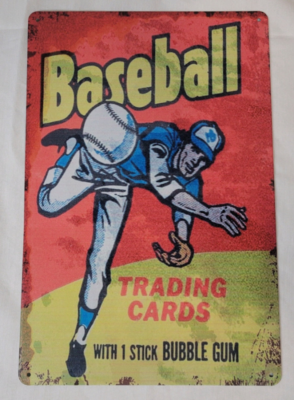 New - Topps Baseball Trading Cards Wrapper Tin Sign . Measures 8"×11 3/4" .