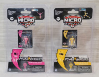 New - Power Rangers Action Micro Figures . Yellow & Pink Action Figure