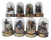 8 Vintage John Wayne Franklin Mint Hand-Painted Limited Edition Miniature Sculptures with Glass Domes | 5" Tall Each