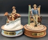 8 Vintage John Wayne Franklin Mint Hand-Painted Limited Edition Miniature Sculptures with Glass Domes | 5" Tall Each - 4