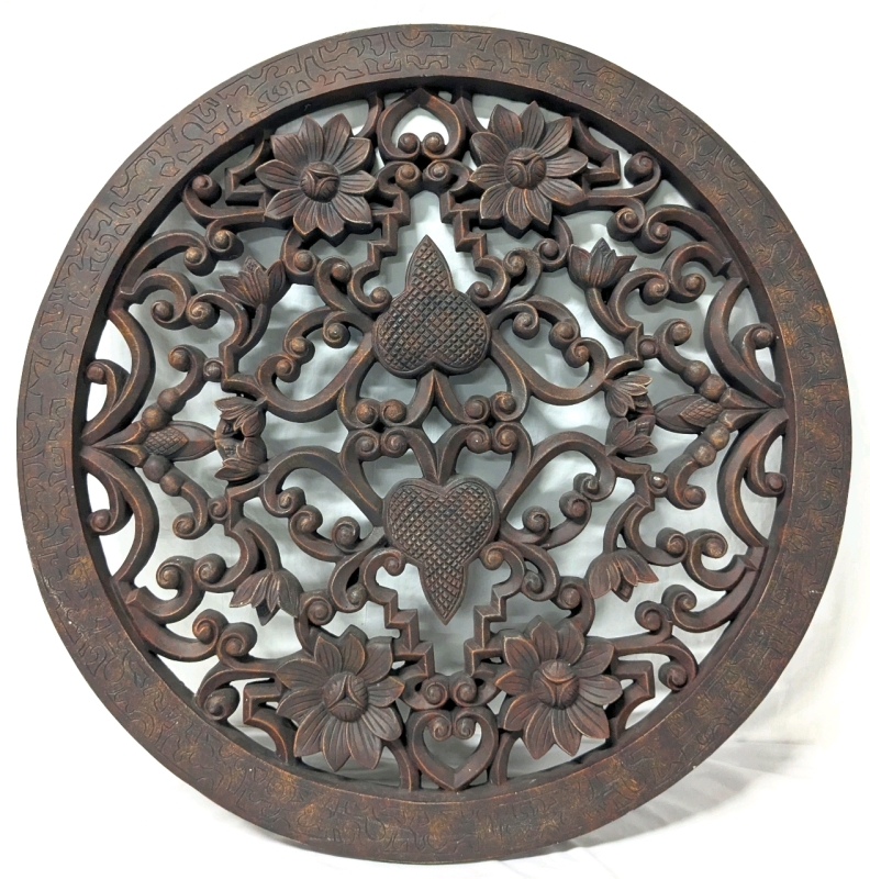 Huge Round Intricate Wall Decor Wheel | 30" Diameter