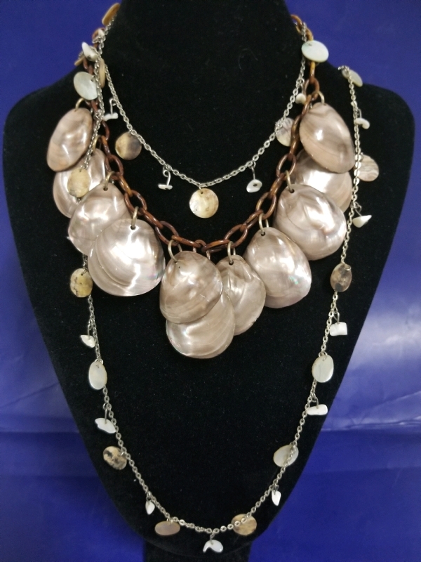 Pair of vintage shell necklaces