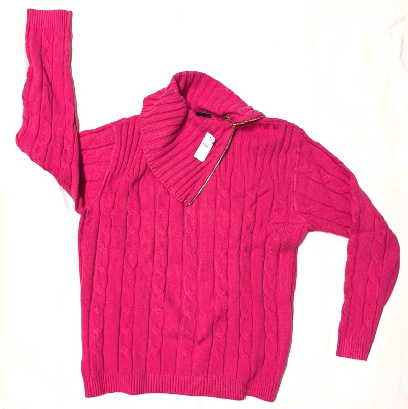 New Size XL | Talbots Asymmetrical Zip-Neck Knit Sweater