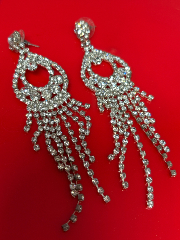 Dazzling Statement Clear Rhinestone Dripping Earrings