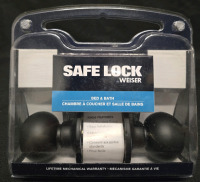 New | Weiser Safe Lock For Bed & Bathroom Doors | Model # 60837- 001