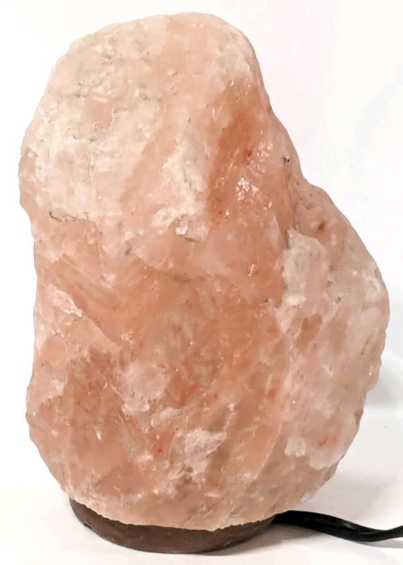 Great Himalayan Pink Salt Lamp with Dimmer Switch | 7.25" Tall on 3.5" Diameter Wood Base