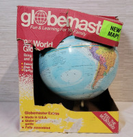 Vintage 12" GlobeMaster Rotating World Globe on Stand with Original Box