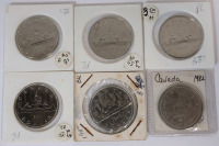 1976 - 1982 Canadian Uncirculated & Proof One Dollar Coins , Six (6) Coins