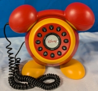 Vintage Disney Corded Push Button Phone. 7.5" Tall.