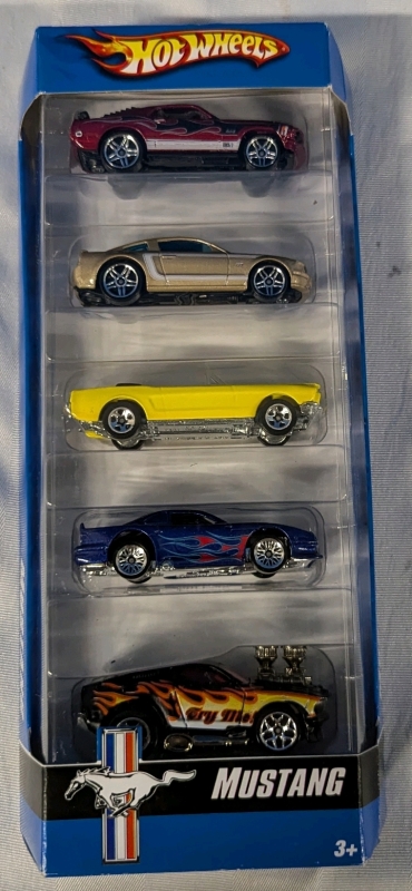 New Hot Wheels Ford Mustang 5 Pack. Box measures 9.5" Tall