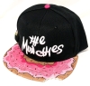 New Embroidered "The Munchies" Pink Bitten Donut Rim Baseball Cap | Adjustable One Size Fits Most