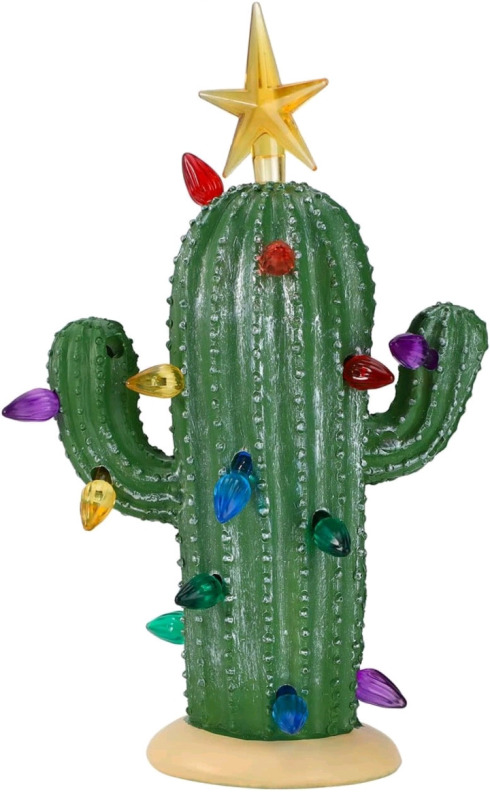 New Libooi | Resin Cactus Christmas Tree With Plastic Lights For Show