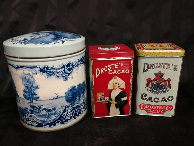 3 Vintage Tins - Droste's Cacao Holland