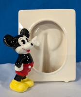 Vintage Ceramic Mickey Mouse Picture Frame. Made in Japan. 5" Tall.