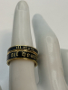 Two 925 Sterling Silver TIL Death Black Enamel Band Rings NEW - 5