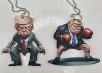 2 New | Donald Trump Christmas Ornaments / Wall Hanging Decor ( 3" Tall )