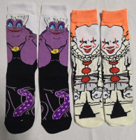 2 New Pairs of Socks (One Size Fits Most) | Pennywise The Clown & The Little Mermaid Ursula