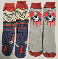 2 New Pairs of Socks (One Size Fits Most) | Child's Play Chucky & Jason