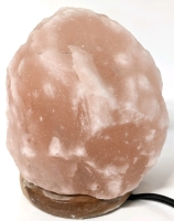 Great Himalayan Pink Salt Lamp with Dimmer Switch | 6.25" Tall on 3.75" Diameter Wood Base