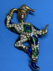 Enamel Pave Rhinestone Jester Brooch - 3