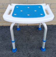 Shower Stool Height Adjustable - 16.5" x 11.5" x 17.5" at second tallest spot