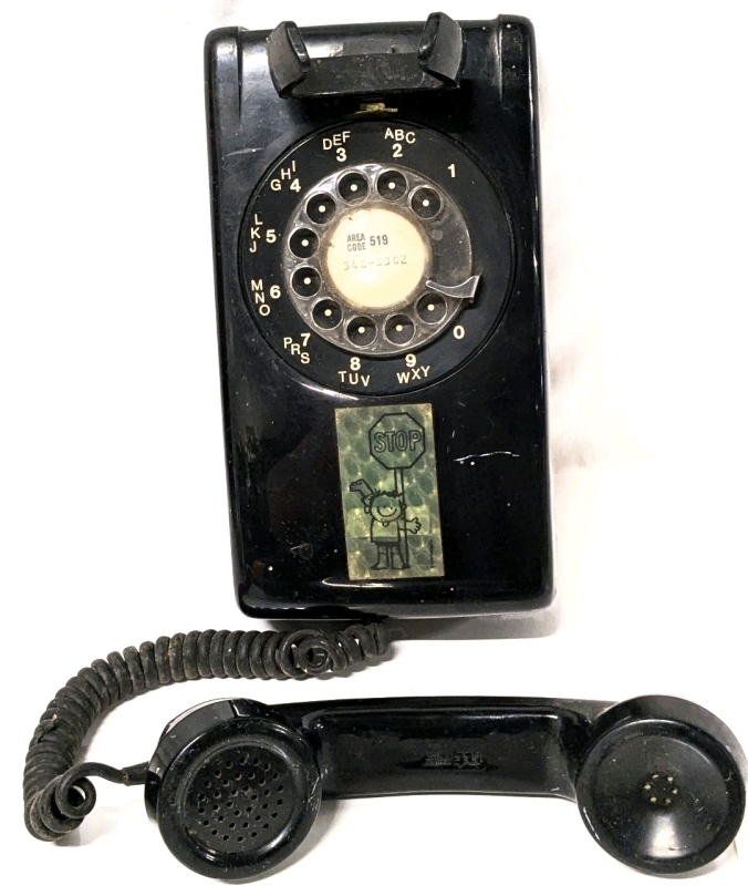 Vintage Black Bell Rotary Wall Phone | NE 554 76 A/B | 5" x 1.25" 9.25"