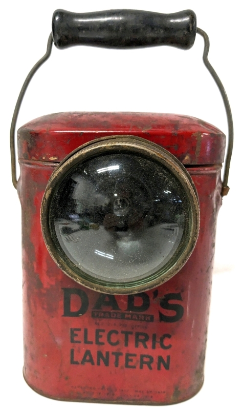 Antique Dad's Electric Lantern Patented 1917 | 5.25" x 3" x 7.25" Tall