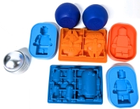 7 Silicone Molds (Star Wars & LEGO) + 7 Aluminum Half-Orbs for Bath Bombs, Soap Making +