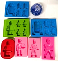 8 Silicone Molds (Star Wars, Avengers & LEGO) for Bath Bombs, Soap Making +