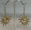 925 Sterling Silver Celestial Sun Face Pendant & Earrings - 2