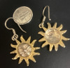 925 Sterling Silver Celestial Sun Face Pendant & Earrings - 3