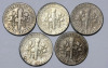 1946 - 1948 United States Silver Roosevelt Dimes . 1946 ×2 , 1947 ×2 & 1948 - 2