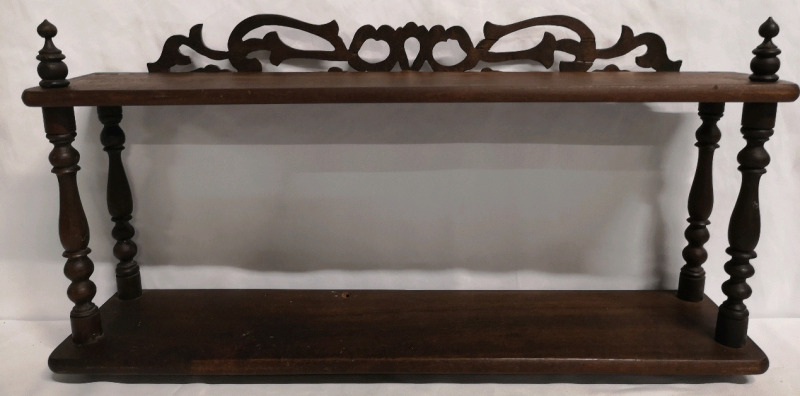 Vintage Wooden Wall Shelf - 30" Long, 7" Wide and 15.5" Tall