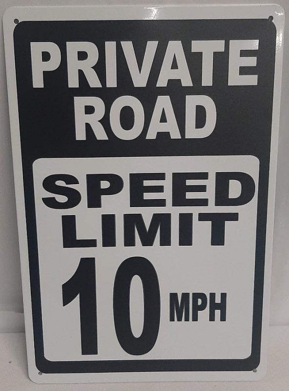 New Private Road Metal Sign 1ft X 8"