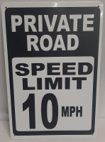 New Private Road Metal Sign 1ft X 8"