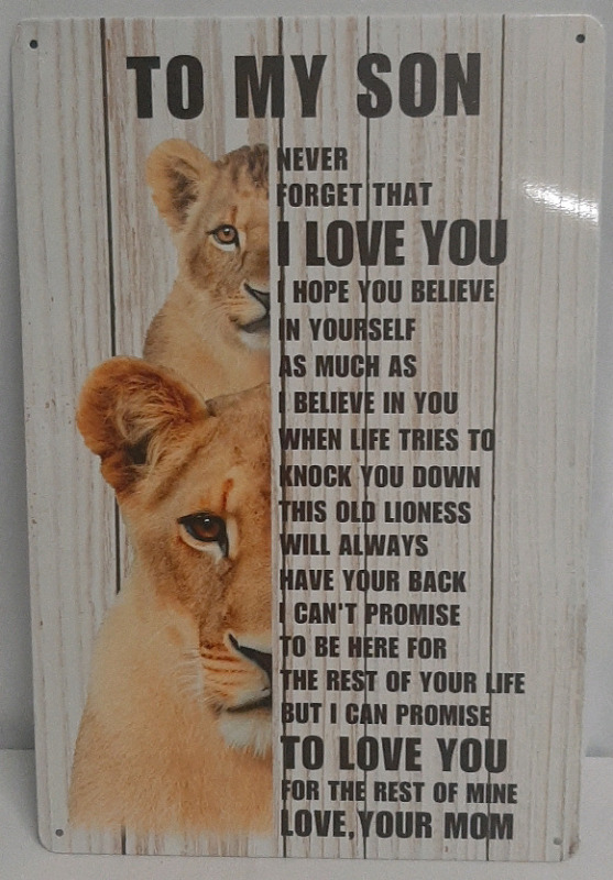 New Inspirational Tiger Metal Sign 1ft X 8"