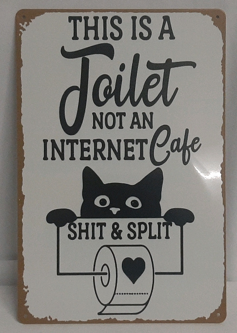 New Cat Cafe Metal Signs 1ft X 8"